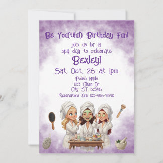 Be You(tiful) Spa Day Birthday Einladung