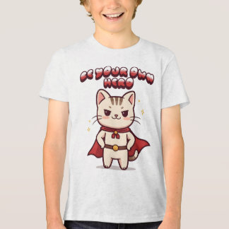 Be Your Own Hero Cute Cat Hero Tri-Blend Shirt