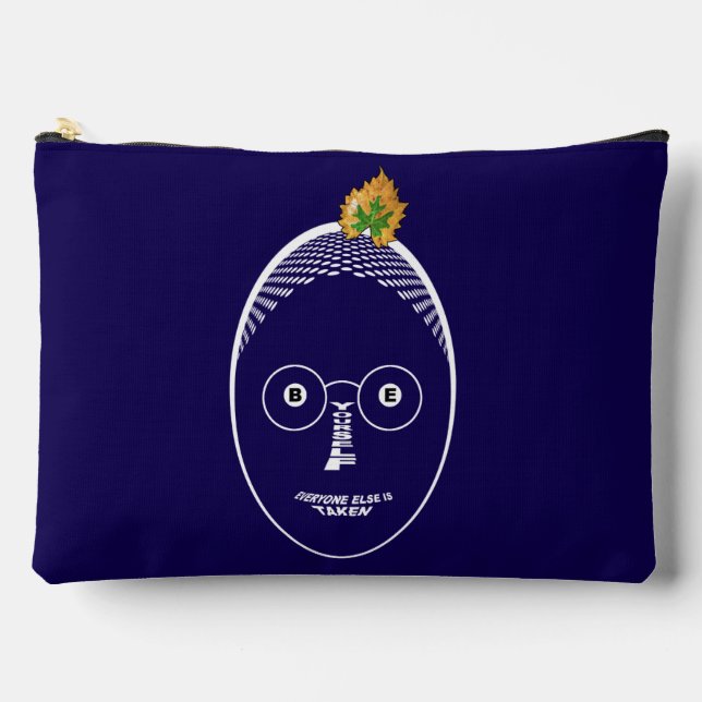 Be Yourself Face, White Ink Accessory Pouch Zubehörtasche (Vorderseite)