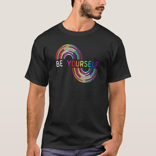 Be Yourself LGBTQ Rainbow Flag  LGBTQIA+ Pride Mon T-Shirt (Vorderseite)