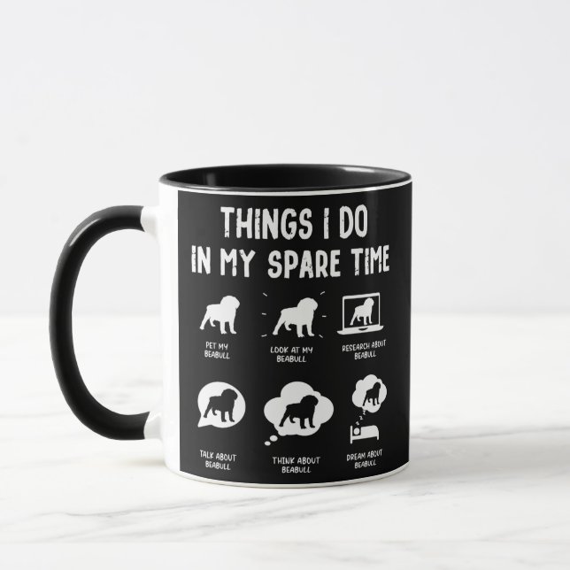 Beabull Dinge spare Time Funny Dog Mama Vater  Tasse (Links)
