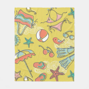 beach accessories. seamless pattern fleecedecke