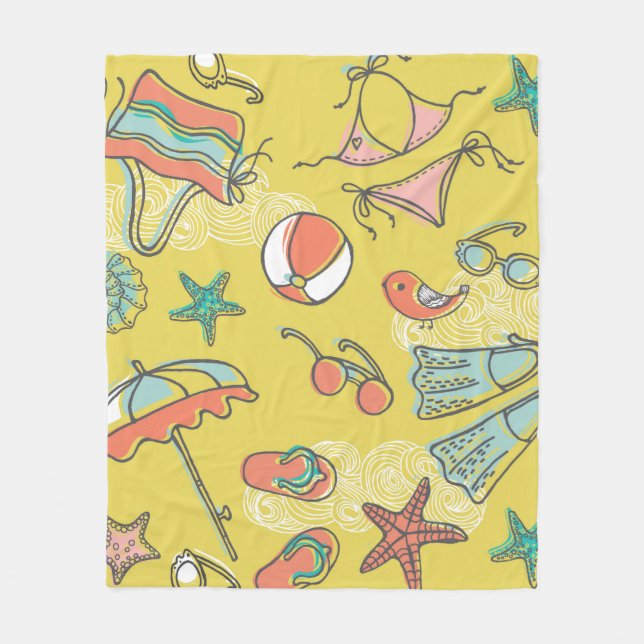 beach accessories. seamless pattern fleecedecke (Vorderseite)