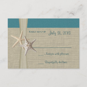 Beach Amore Aquamarin Response Card RSVP Karte