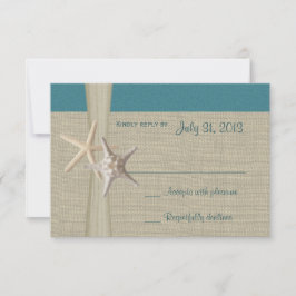 Beach Amore Aquamarin Response Card RSVP Karte