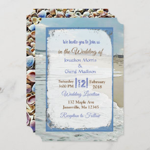Beach and Seashells Hochzeitseinladungen Einladung
