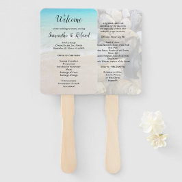 Beach and Seashells Wedding Fan Programm Fächer