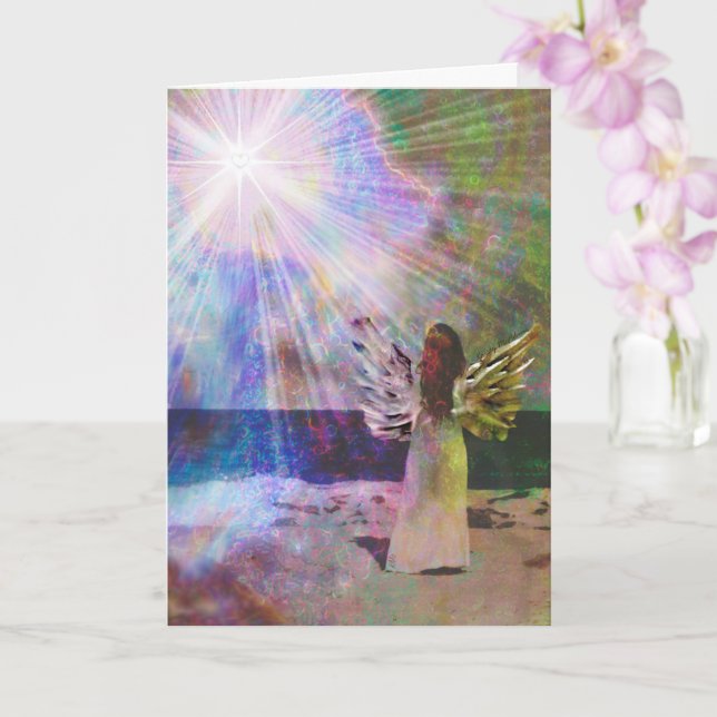 Beach Angel of Light Greeting Card Karte (Orchidee)