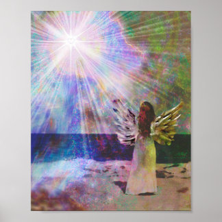 Beach Angel of Light Wall Art Print Poster