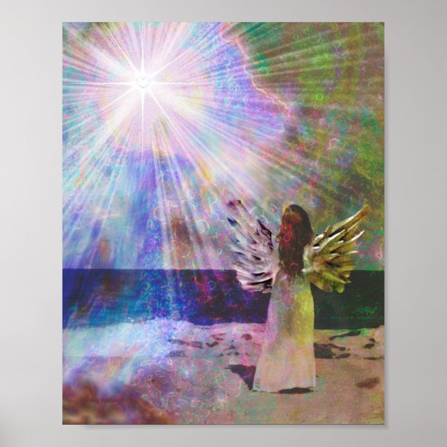 Beach Angel of Light Wall Art Print Poster (Vorne)