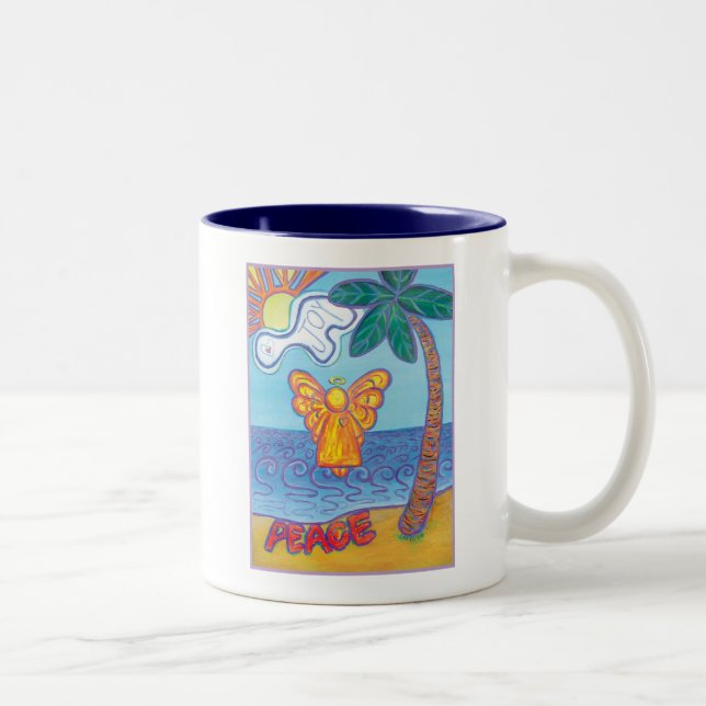 Beach Angel Zweifarbige Tasse (Rechts)