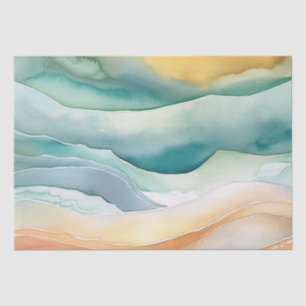 Beach Aqua Green Ocean Cream Sand Wedding Seidenpapier