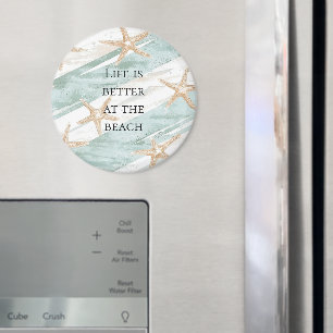 Beach Aqua Mint Starfish Streifen Magnet