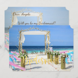 Beach Arbor Floral Brautjungfern-Karte Einladung