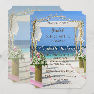 Beach Arbor Floral  Brautparty Einladung