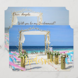 Beach Arbor Floral Bridesmaid Card Einladung