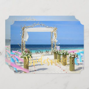 Beach Arbor Floral Bridesmaid Card Einladung