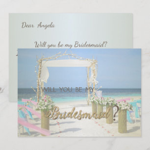 Beach Arbor Floral Wedding Bridesmaid Card Einladung