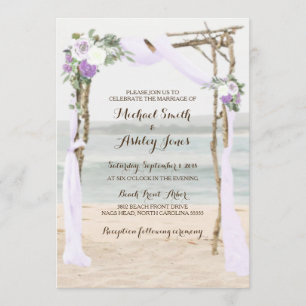 Beach Arbor Lavender Wedding Einladungen