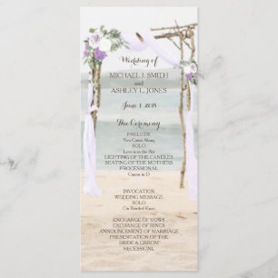 Beach Arbor Lavender Wedding Programm
