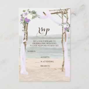 Beach Arbor Lavender Wedding RSVP Card Einladung