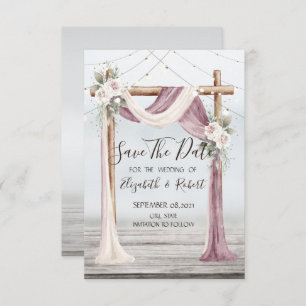 Beach Arbor String Lights Save the Date