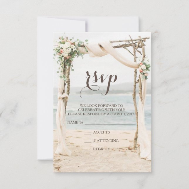 Beach Arbor Wedding RSVP (Vorderseite)