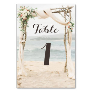 Beach Arbor Wedding Tischnummer Card