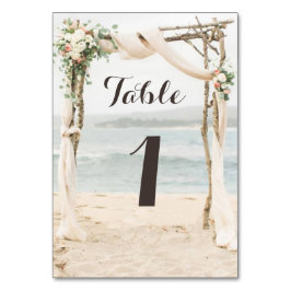 Beach Arbor Wedding Tischnummer Card