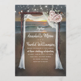 Beach Arch | Sea Sunset | Hochzeiten von String Li Einladung
