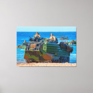 BEACH ARMOR - Angriff Amphibienfahrzeug 32x48 Leinwanddruck