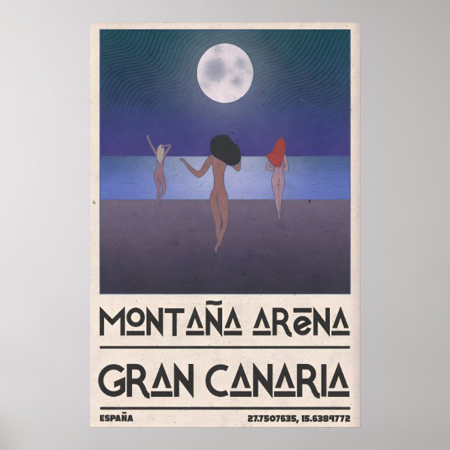 Beach Art Print - Three Figures Walking Toward Poster (Vorne)