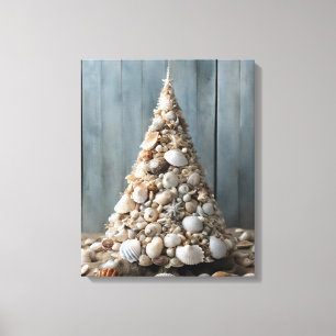 Beach Art Seashells Weihnachtsbaumdekor an der Küs Leinwanddruck