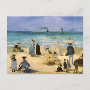 Beach at Boulogne by Edouard Manet, Vintage Art Postkarte