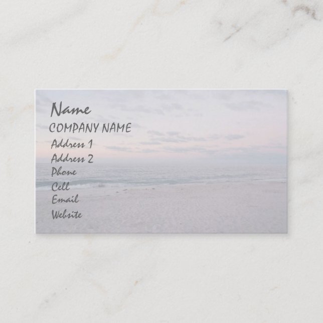 "Beach at Dawn" Visitenkarte (Vorderseite)