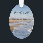 Beach at Ocean City, Maryland Ornament<br><div class="desc">Tide rolling onto the beach at Ocean City,  Maryland in autumn</div>