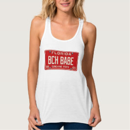 Beach Babe 1969 | Retro Red Florida License Plate Tank Top