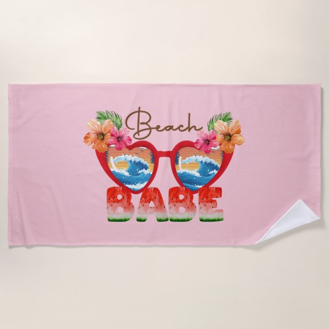 Beach Babe Beach Handtuch (Vorderseite)