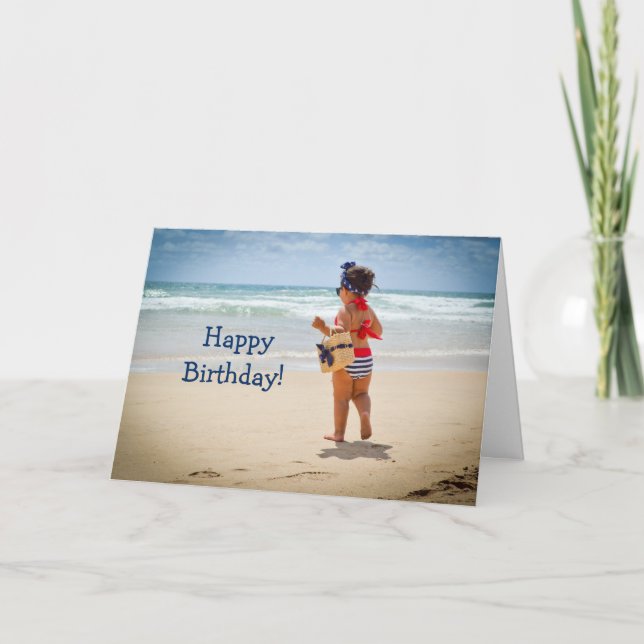 BEACH BABE BIRTHDAY CARD DANKESKARTE (Vorderseite)