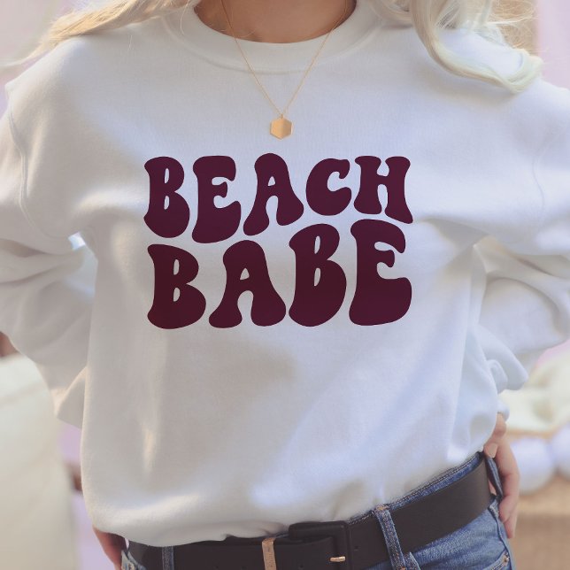Beach Babe Burgundy Matching Junggeselinnen-Abschi Sweatshirt (Von Creator hochgeladen)