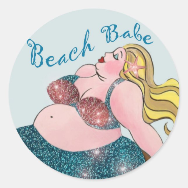 Beach Babe Mermaid Aufkleber (Vorderseite)