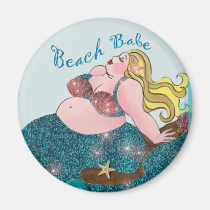 Beach Babe Mermaid Magnete