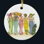 Beach Babes Keramik Ornament<br><div class="desc">Für alle meine originalen Aquarellbilder im Laden benutze ich die 'limitierte Palette'. Rot, Gelb, Blau. Das produziert alle Schattierungen und Farben, die Sie in meinen Bildern sehen. Rot, gelb und blau durchsichtige Wasserfarbe in warmen und coolen Farbtönen können gemischt werden, um eine beliebige Farbe im Spektrum zu erhalten. Ich finde,...</div>