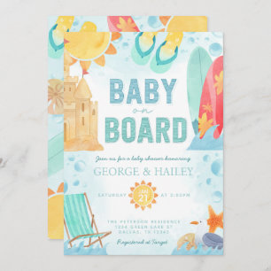 Beach Baby an Bord Baby Dusche Einladung