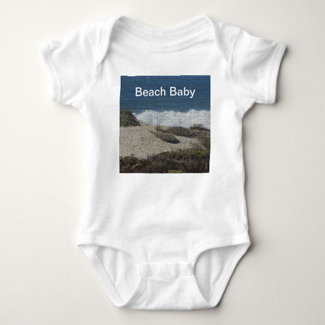 Beach Baby California Küste Landschaft Sand Ozean Baby Strampler (Vorderseite)