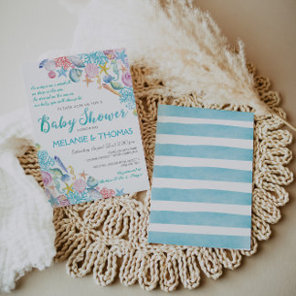 Beach Baby Dusche Einladung, Muschel des Nautische Einladung