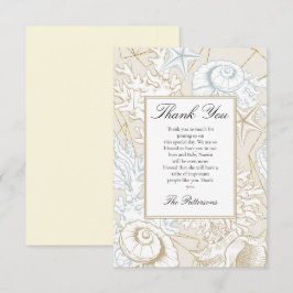 Beach Baby Dusche Seashell Nautical Ocean Dankeskarte