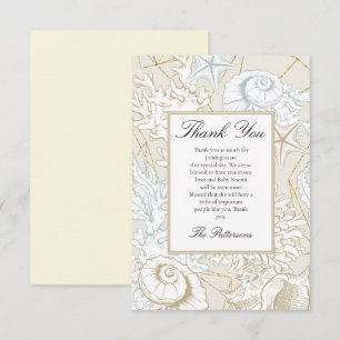 Beach Baby Dusche Seashell Nautical Ocean Dankeskarte
