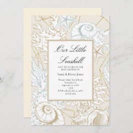 Beach Baby Dusche Seashell Nautical Ocean Save The Date
