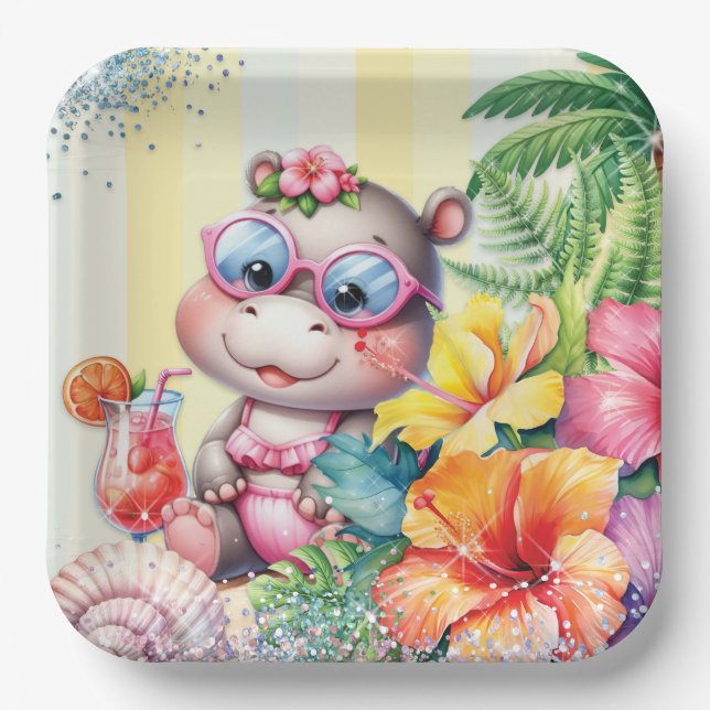 Beach Baby Party Plate Pappteller (Vorderseite)